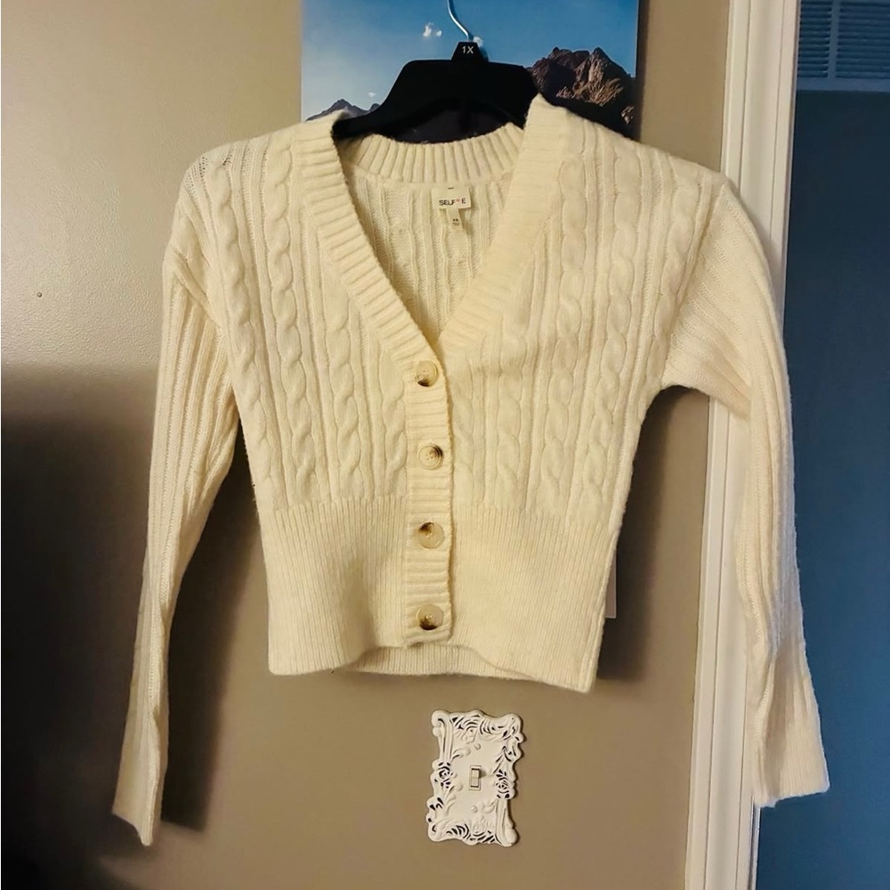 Juniors X-small white cardigan